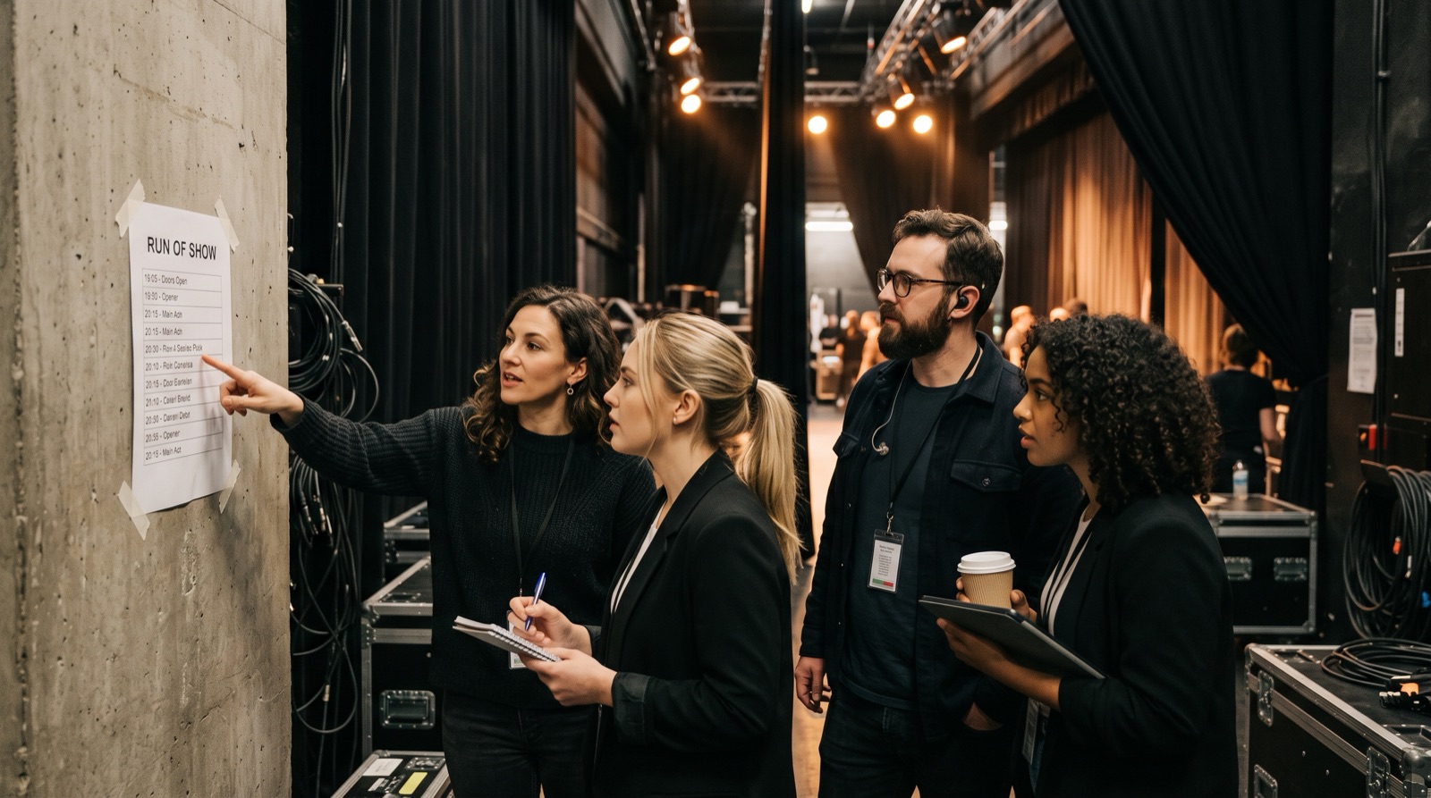 A content team filming live coverage at a business event